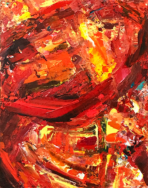 制作過程「飛び跳ねる炎」