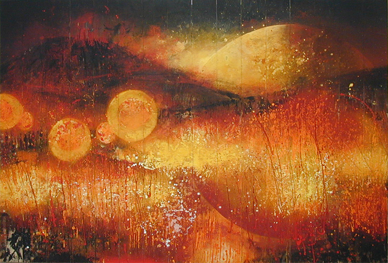 制作過程「映画「同じ月を見ている」使用絵画」