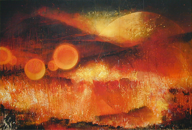 制作過程「映画「同じ月を見ている」使用絵画」