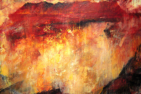 制作過程「迫る炎」