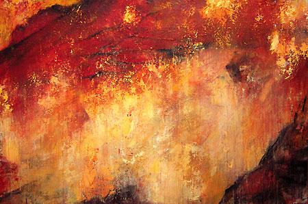 制作過程「迫る炎」