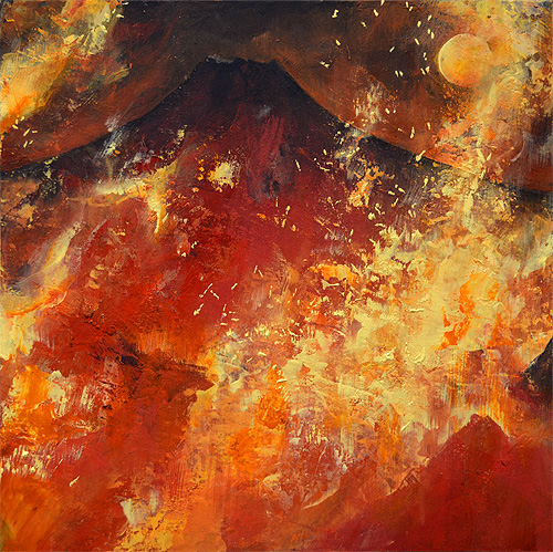 制作過程「激情」（藤本ひとみ著「士道残照 - 幕末京都守護職始末」装画作品）