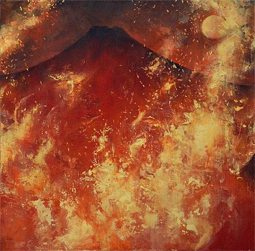 制作過程「激情」（藤本ひとみ著「士道残照 - 幕末京都守護職始末」装画作品）