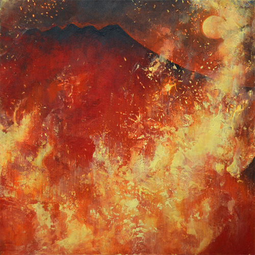 制作過程「激情」（藤本ひとみ著「士道残照 - 幕末京都守護職始末」装画作品）