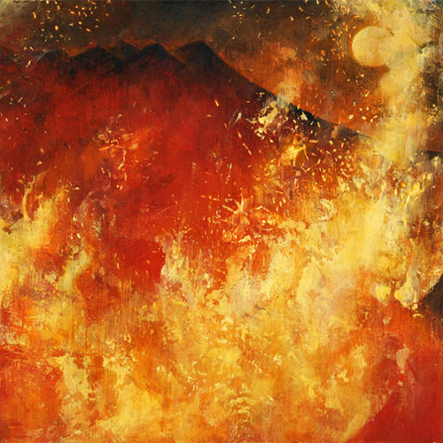 制作過程「激情」（藤本ひとみ著「士道残照 - 幕末京都守護職始末」装画作品）