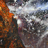 走る稲妻 流れる炎