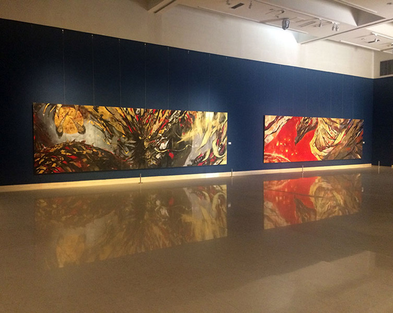 2019年「当代日本岩彩画作品展」展示風景写真