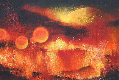 「炎」をモチーフにした作品：映画「同じ月を見ている」使用絵画